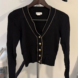Urban Revivo Black Cardigan with Gold Buttons